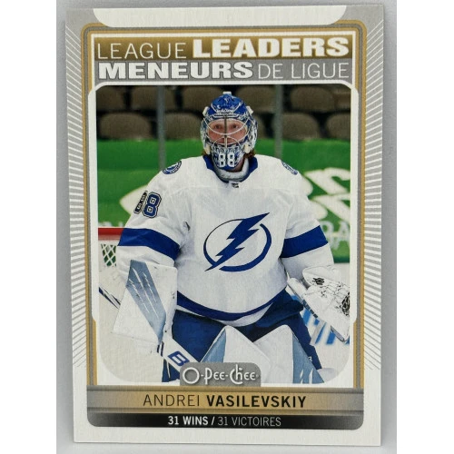 21-22 UD O-Pee-Chee ANDREI VASILEVSKIY League Leaders #589 21-22 UD O-Pee-Chee ANDREI VASILEVSKIY League Leaders #589
