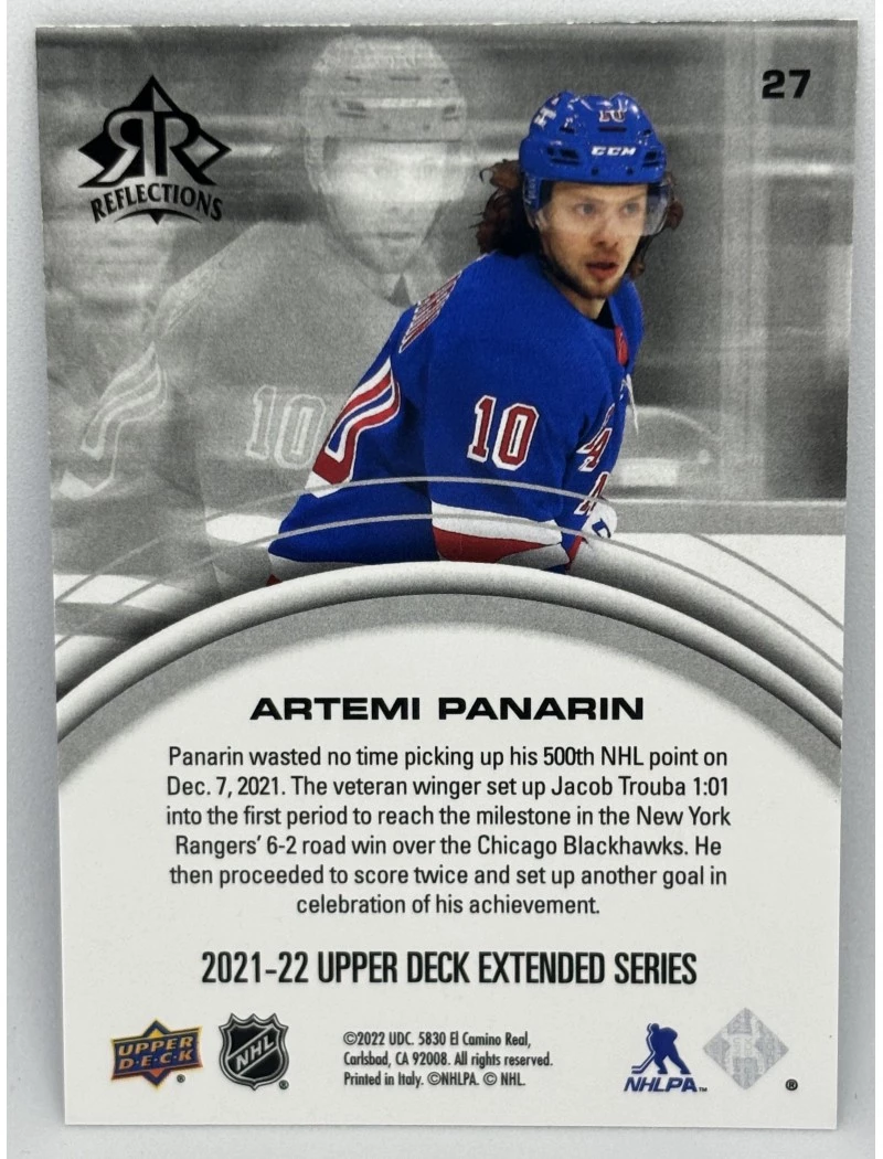 21-22 UD Extended Series ARTEMI PANARIN Triple Dimensions Reflections Amethyst /300 #27