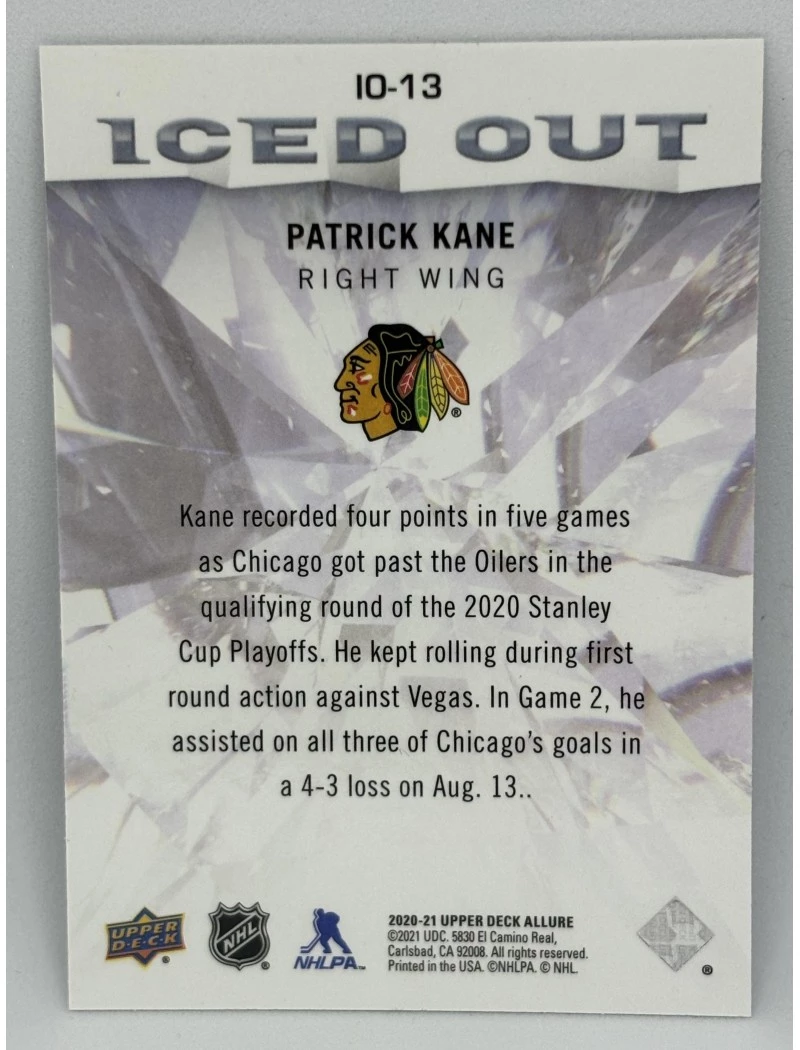 20-21 UD Allure PATRICK KANE Iced Out #IO-13