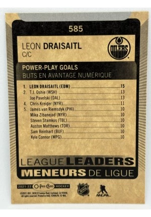 21-22 UD O-Pee-Chee LEON DRAISAITL League Leaders #585