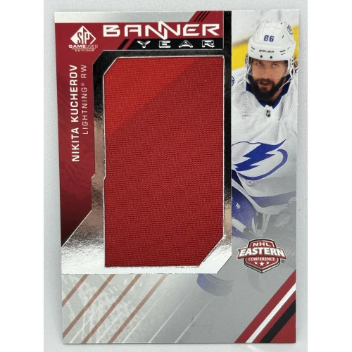 21-22 UD SP Game Used NIKITA KUCHEROV Eastern Conference Banner Year #BYE-NK 21-22 UD SP Game Used NIKITA KUCHEROV Eastern Conference Banner Year #BYE-NK