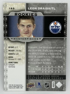 14-15 UD Masterpieces LEON DRAISAITL Rookies #180