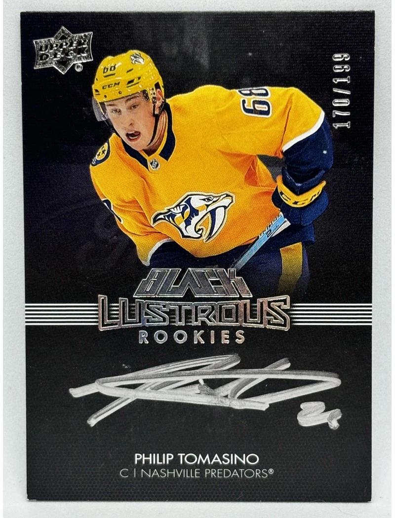 21-22 UD Black PHILIP TOMASINO Black Lustrous Rookies Auto /199